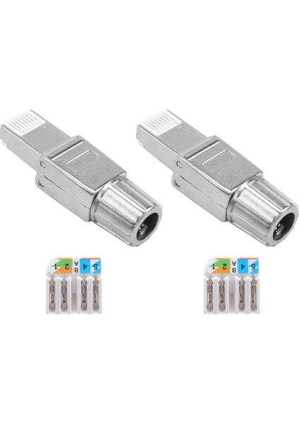 Adet RJ45 Cat7 Konnektörler Aracı Ücretsiz Korumalı Aletsiz Modüler Ağ Fişi Kurulum Kablosu (Yurt Dışından)