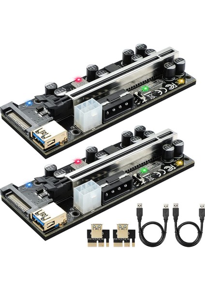 2set Pcı-E 1x - 16X Grafik Kartı Uzatma Kablosu V009S Pro Pcı-E 1x - 16X Grafik Kartı - Kablolama Kartı (Yurt Dışından)