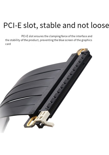 Pcı-E 3.0 16X 90 Derece Pcı-E Grafik Kartı Uzatma Kablosu Ağ Kartı Adaptörü Tam Hız ve Kararlılık 10 cm (Yurt Dışından)