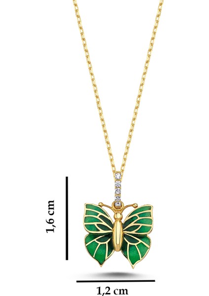 Kelebek Mineli Altın Kolye AK390 indirimleri