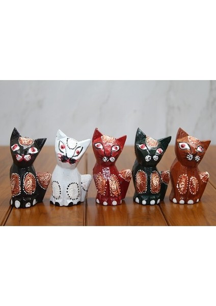 Ahşap 5'li Kedi Seti Model 3