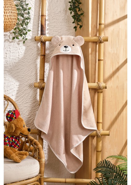 Bebek Havlusu Ayı Temalı - %100 Pamuk, Kapüşonlu, Unisex, Yumuşak ve Su Emici