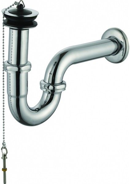 Lavabo Sifonu 33 cm Süzgeçli Krom