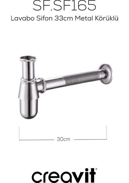 Lavabo Sifon 33CM Metal Körüklü fiyatları