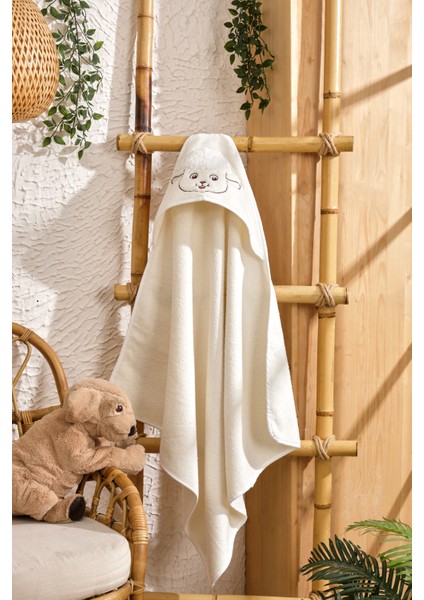 Bebek Havlusu Kuzu Temalı - %100 Pamuk, Kapüşonlu, Unisex, Yumuşak ve Su Emici