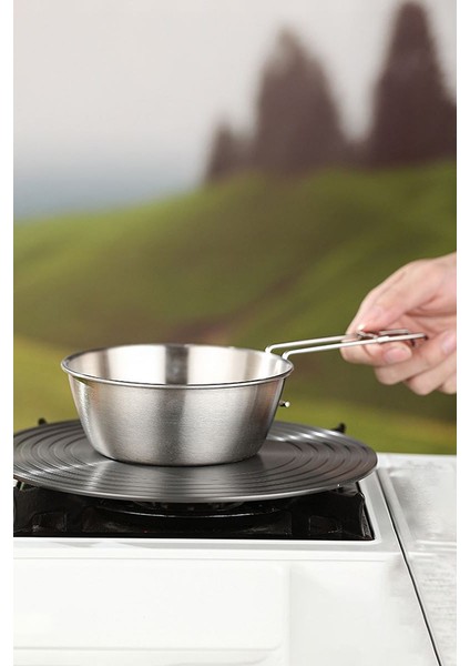 Çelik 550 Ml Katlanır Kulp Ölçekli Kamp Ve Piknik Kasesi Mt103