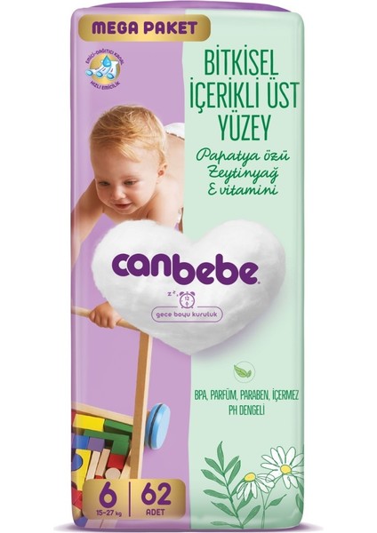 Bebek Bezi Beden:6 (15-27kg) Exstra Large 372 Adet Mega Ekstra Fırsat Pk
