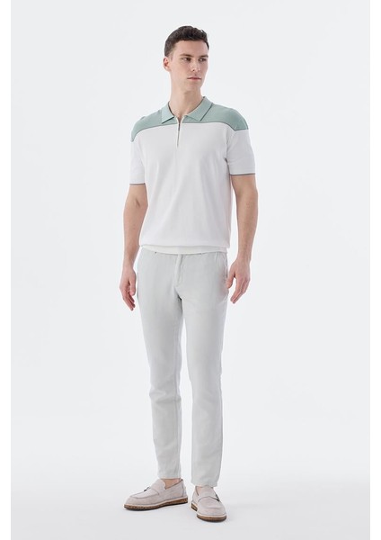 Mint Beyaz Slim Fit Fermuarlı Polo Yaka T-Shirt fiyatları