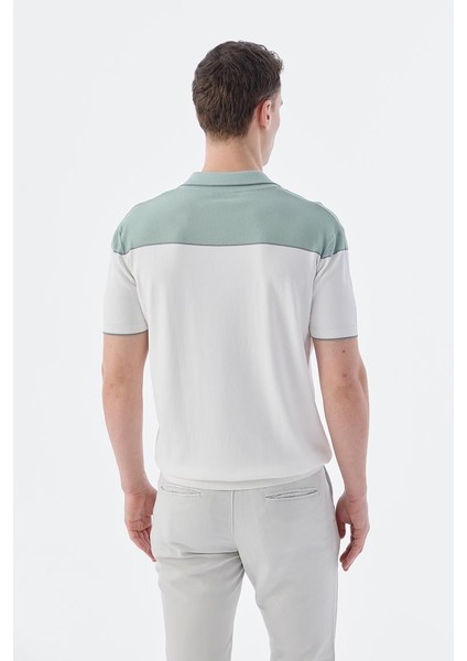 Mint Beyaz Slim Fit Fermuarlı Polo Yaka T-Shirt fırsatları
