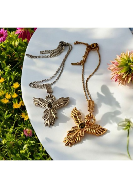 Angels Gold Melek Kanatlı Çelik Kolye fırsatları
