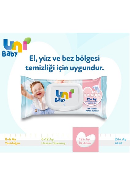 Islak Havlu Mendil Ilk Adım 52 Yaprak (48 Li Set) 2496 Yaprak (16PK*3)
