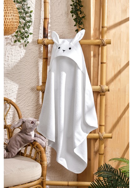 Bebek Havlusu Tavşan Temalı - %100 Pamuk, Kapüşonlu, Unisex, Yumuşak ve Su Emici