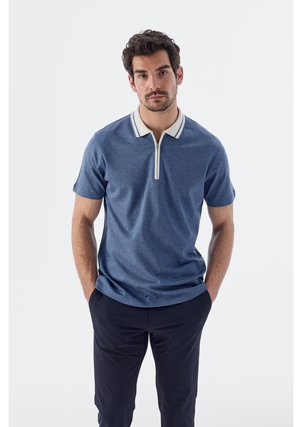 Mavi Slim Fit Fermuarlı Pamuk Polo Yaka T-Shirt fiyatları