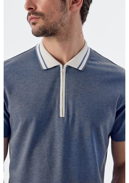 Mavi Slim Fit Fermuarlı Pamuk Polo Yaka T-Shirt modelleri