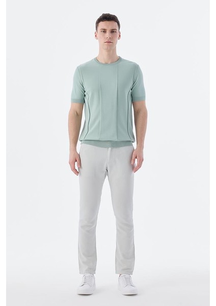 Mint Slim Fit Bisiklet Yaka Triko T-Shirt
