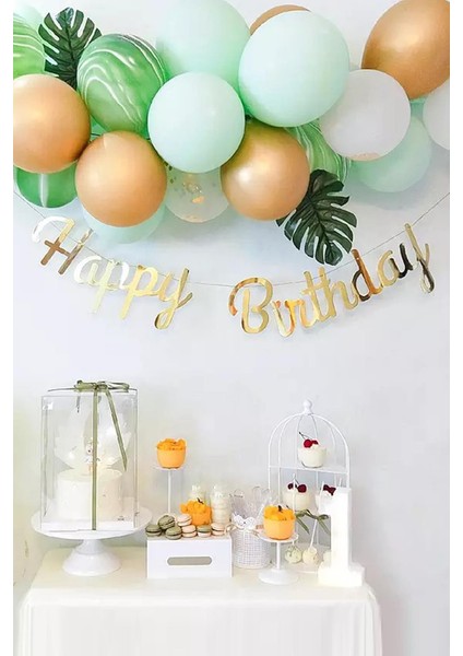 Happy Birthday Banner - Gold