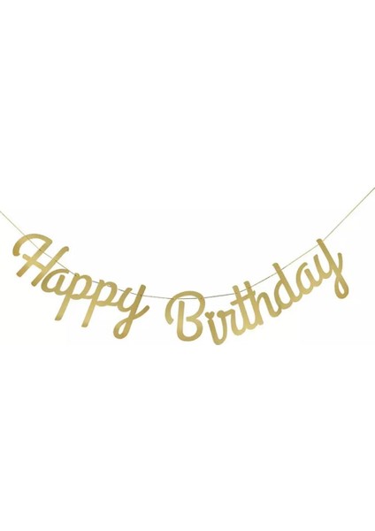 Happy Birthday Banner - Gold fiyatları
