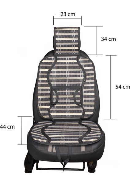 Oto Hasır Bambu Minder Ön Siyah Ikili Takım Bel Destekli Terletmez WF-1819-BK modelleri