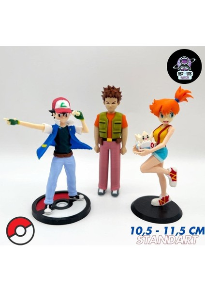 #0000 Ash Misty Brock Eğitmen Figür Seti