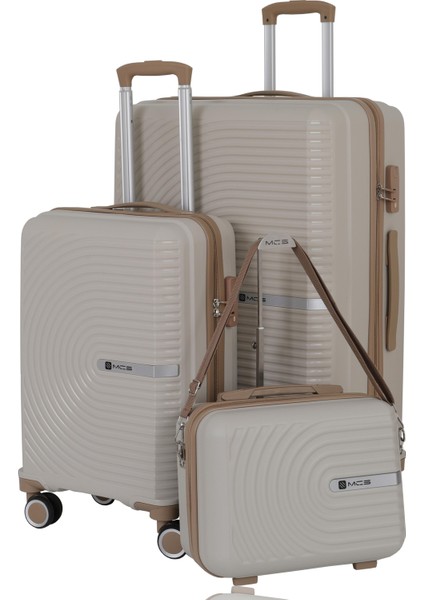 Polipropilen 3'lü Valiz Seti Büyük & Kabin & Makyaj V374