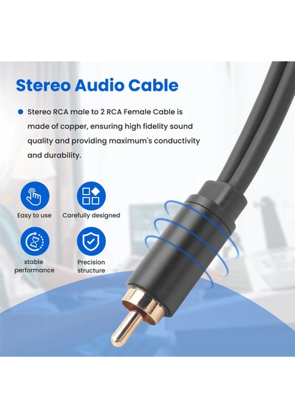 Rca Erkek Kablo 2rca Dişi Ses Kablosu 2 Rca Erkek Ayırıcı Aux Kablosu Tv Pc DVD Hoparlör Ses Amplifikatörleri Subwoofer (Yurt Dışından)