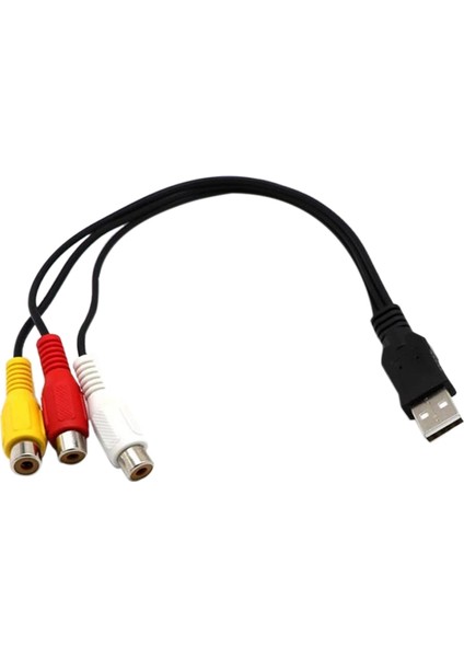 USB 3rca Kablosu USB Dişi 3 Rca Rgb Video Av Kompozit Adaptör Dönüştürücü Kablo Kordonu Konektörü Kurşun Tv Pc Dvr Için (Yurt Dışından)