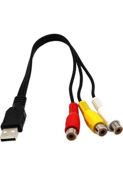 USB 3rca Kablosu USB Dişi 3 Rca Rgb Video Av Kompozit Adaptör Dönüştürücü Kablo Kordonu Konektörü Kurşun Tv Pc Dvr Için (Yurt Dışından)