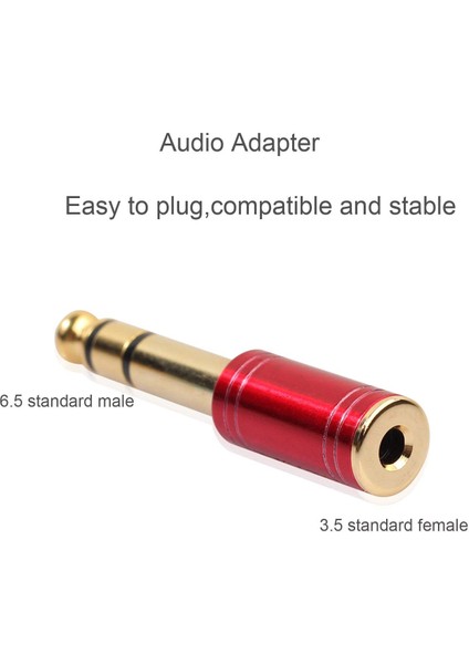 6.5mm 6.35MM 1/4 Inç Erkek - 3.5mm 1/8 Inç Dişi Jack Stereo Kulaklık Aux Kablosu Ses Adaptör Fişi Gitar Fişi Amplifikatör Jakı Mix Kulaklık Hoparlör Ahize Mıc (Kırmızı) (Yurt Dışından) fırsatları