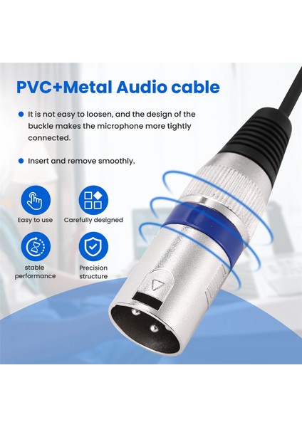 3 Metre 3.5mm Stereo Jak Fişi 3 Pin Xlr Erkek Kablo Mikrofon Ses Kaydı (Yurt Dışından)