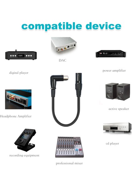 Xlr Kablo Sağ Açı Dişi Xlr Erkek Dengeli 3 Pın Mikrofon Kablosu Mikserler Hoparlör Sistemleri Için (Yurt Dışından)