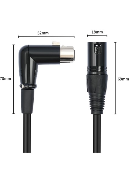 Xlr Kablo Sağ Açı Dişi Xlr Erkek Dengeli 3 Pın Mikrofon Kablosu Mikserler Hoparlör Sistemleri Için (Yurt Dışından)