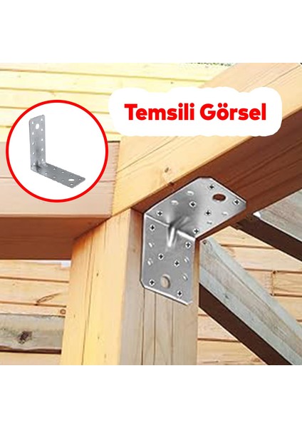 10 Adet Mobilya Dolap Duvar Sabitleme Metal Köşebent 100X100X40 mm Bağlantı Aparatı L Demiri Gönye