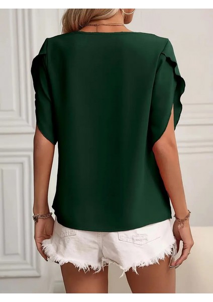 Kadın Kısa Kollu Yaka ve Kol Detay Jesica Bluz fiyatları