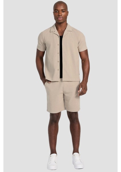 Erkek Haki Baron Dokulu Triko Gömlek