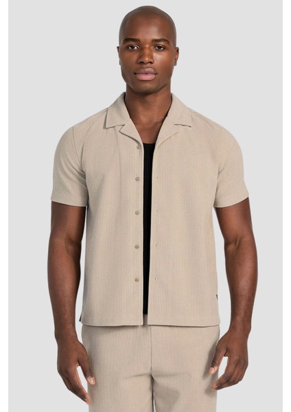 Erkek Haki Baron Dokulu Triko Gömlek modelleri