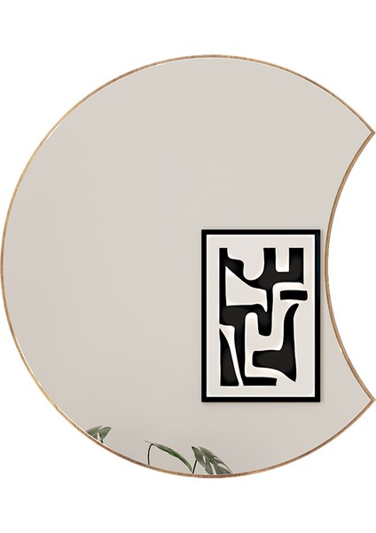 Sephia Yemek Odası Aynası Hilal - Oslo Ceviz 67X2X72 cm fırsatları