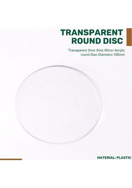 Şeffaf 3mm Kalınlığında Ayna Akrilik Yuvarlak Disk Çap: 100MM (Yurt Dışından) fırsatları