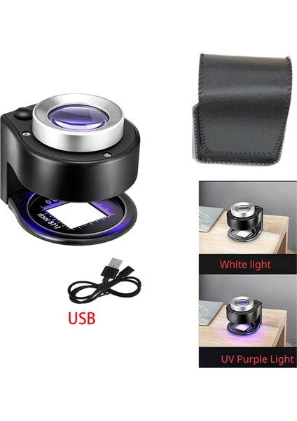 60X Çift Katmanlı Optik Büyüteç 395NM El Tipi Büyüteç (Yurt Dışından)
