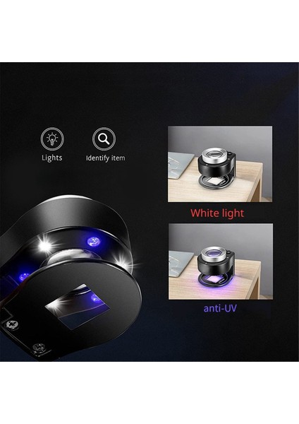 60X Çift Katmanlı Optik Büyüteç 395NM El Tipi Büyüteç (Yurt Dışından)