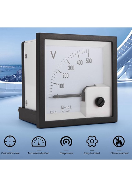 72-L6 Voltmetre 500V Işaretçi Tip Voltaj Ölçer (Yurt Dışından)