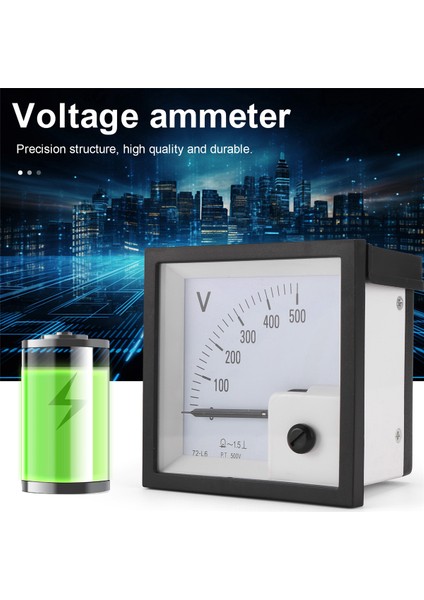 72-L6 Voltmetre 500V Işaretçi Tip Voltaj Ölçer (Yurt Dışından)