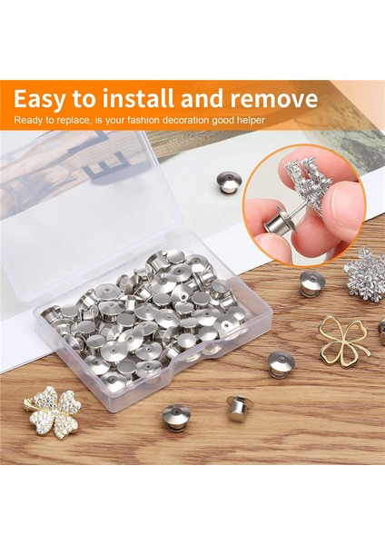 100 Adet Kilit Pimi Arka Kilit Pimi Tutucu Tokası, Broş Emaye Için (Yurt Dışından) indirimleri