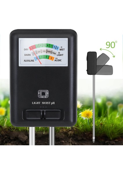3'ü 1 Arada Toprak Ölçer Nem Işık ve Ph Test Cihazı Siyah (Yurt Dışından) modelleri