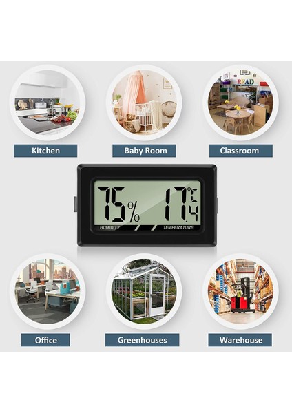 Termometre Higrometre Mini LCD Dijital Kapalı Termo Higrometre Nem Ölçer Ofis Bebek Oturma Odası Akvaryum (Yurt Dışından)