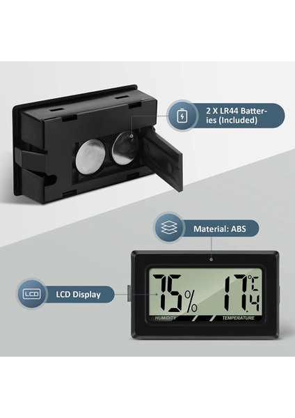 Termometre Higrometre Mini LCD Dijital Kapalı Termo Higrometre Nem Ölçer Ofis Bebek Oturma Odası Akvaryum (Yurt Dışından)