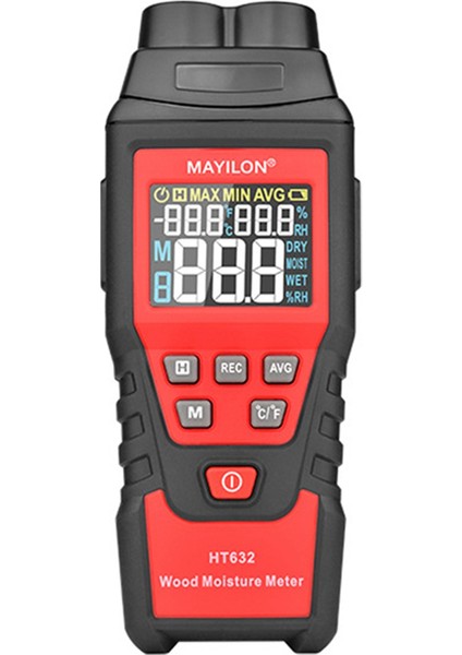 Mayılon HT632 Ahşap Nem Ölçer Duvar Su Test Cihazı Dijital Nem Ölçer Iki Pinli Higrometre Beton Dedektörü (Yurt Dışından)