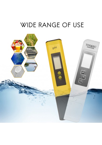 Ph Ölçer ve Tds Ölçer, Dijital Su Kalitesi Test Cihazı, 0-9990 Ppm (Yurt Dışından)