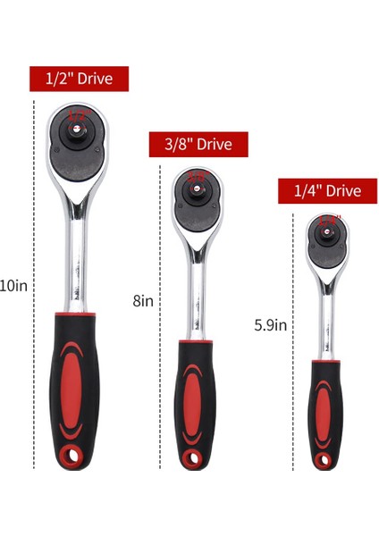 3 Parçalı Cırcır Takımı, 1/4 Inç, 3/8 Inç, 1/2 Inç Tahrikli Cırcır Anahtarı (Yurt Dışından) indirimleri