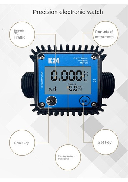 LCD Yakıt Akış Ölçer K24 Türbin Dijital Dizel Akış Ölçer Aletleri (Yurt Dışından) fırsatları