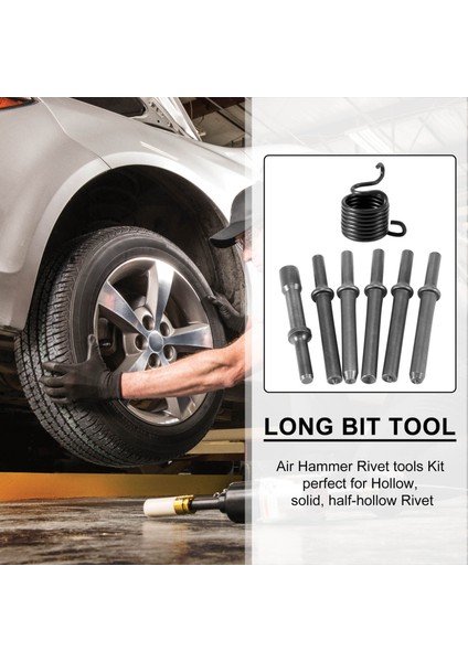 7 Adet Büyük Ağır Hizmet Tipi Düzeltme Pnömatik Hava Perçin Çekiç Alet Takımı (Yurt Dışından) modelleri